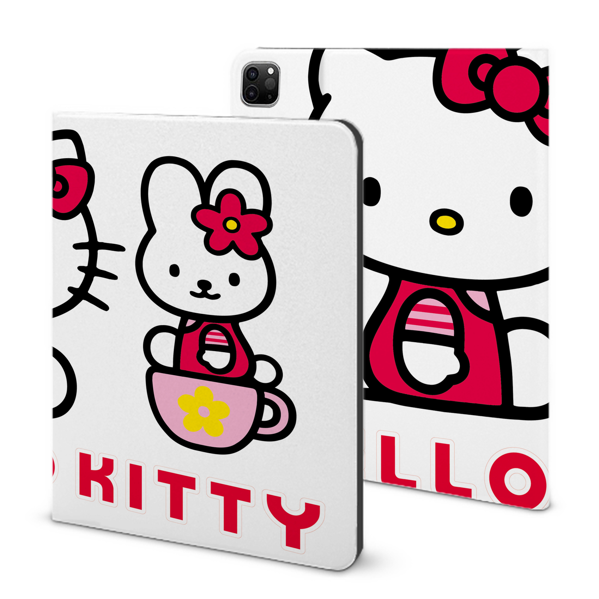 （画像用） Hello Kitty ハローキティ IPad ケース ブック型 PUレザー TPU 耐衝撃 軽量 薄型 ペン収納なし 全面保護 IPad 各モデル対応